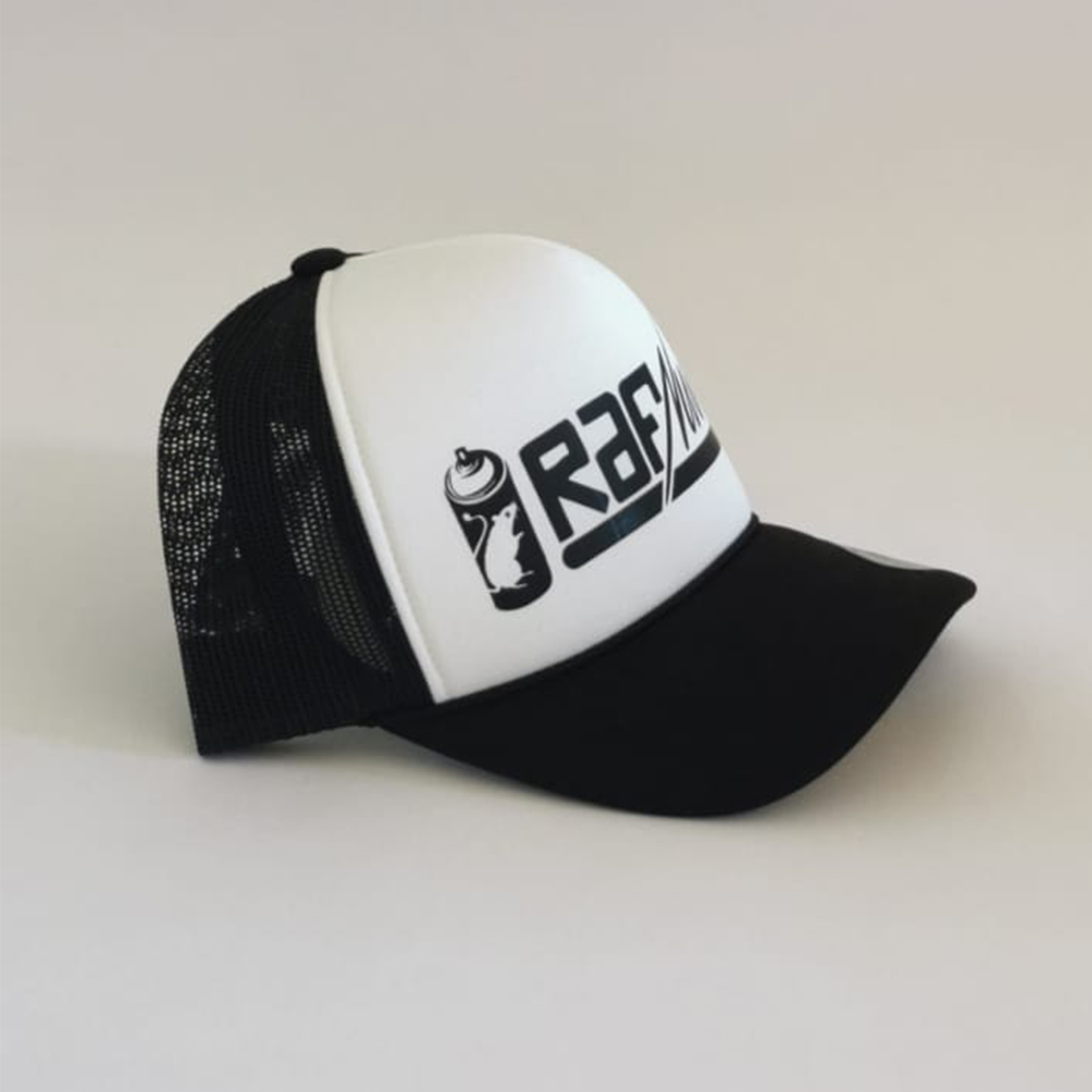 Boné trucker, boné de rede , preto e branco "RAFNUNES"