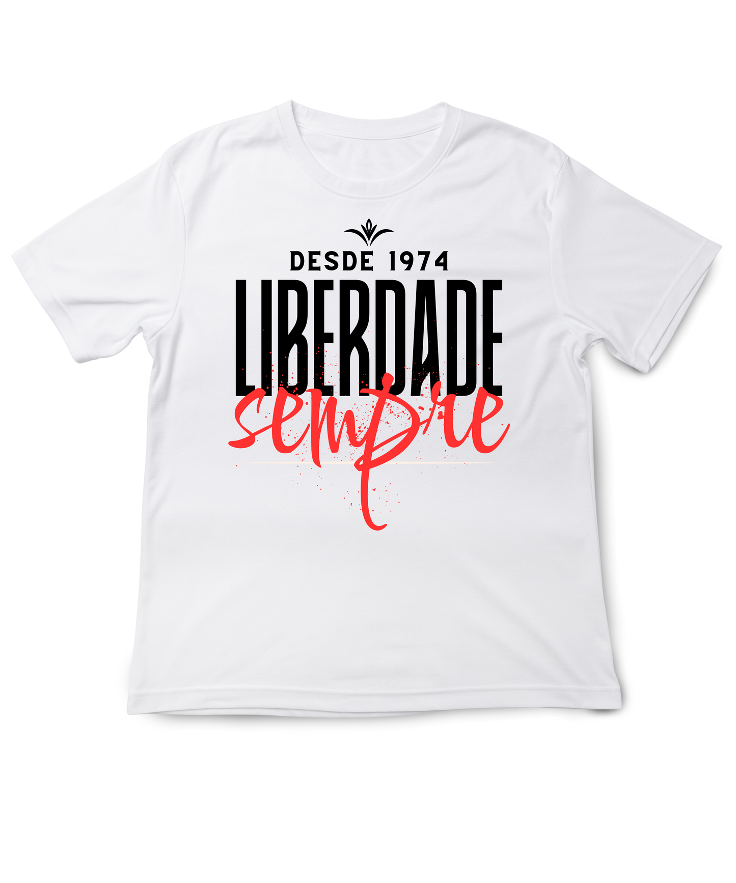 T-shirt preto ou branco , "Liberdade sempre", algodão, 190g