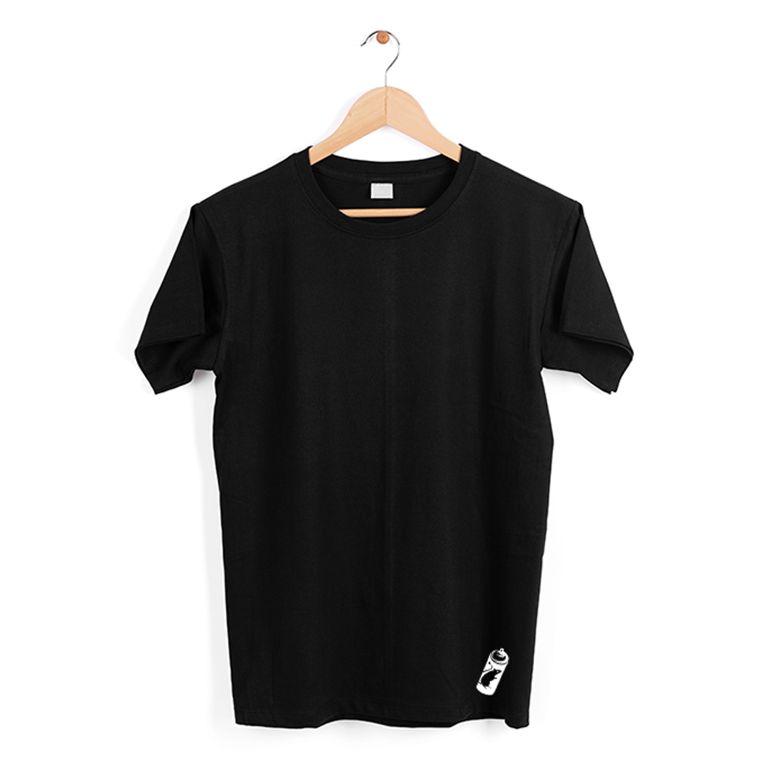 T-shirt preta “Freedom”, 190g, mangas curta , decote redondo