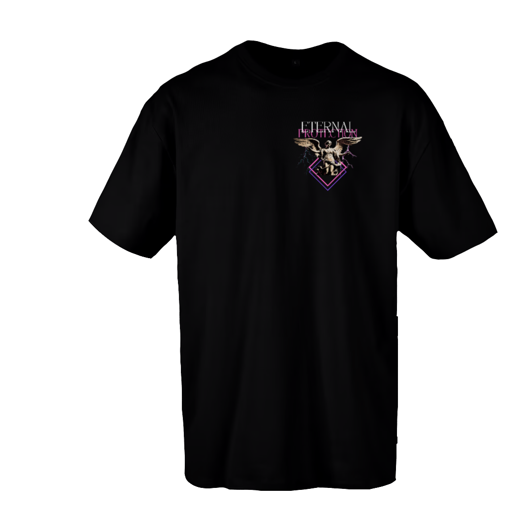 T-shirt oversized "Eternal protection" , 200g , 100% algodão