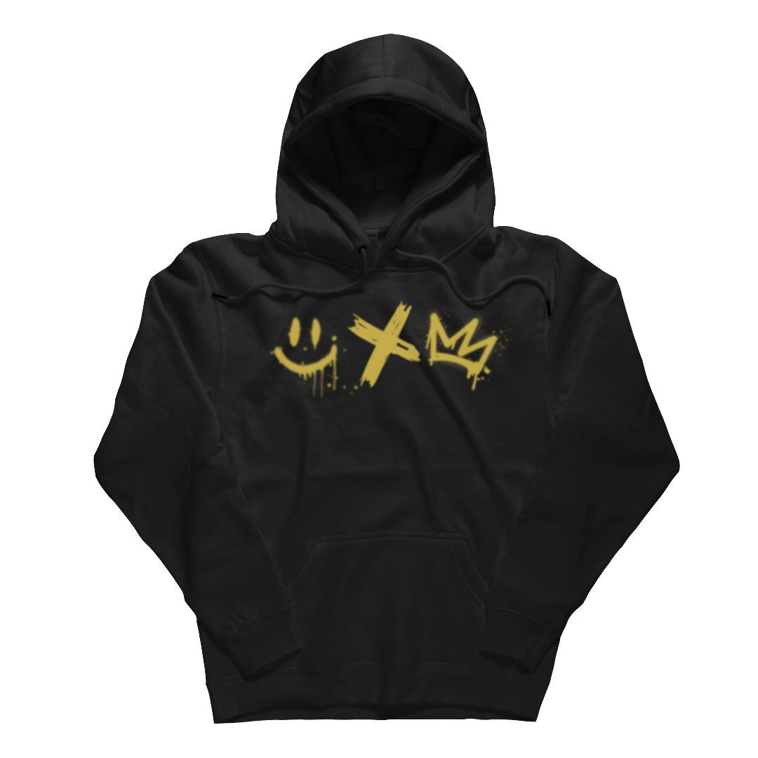 Sweatshirt preta "Make your own rules!", unissexo com capuz - 320 g/m2, 50% algodão, 50% poliéster