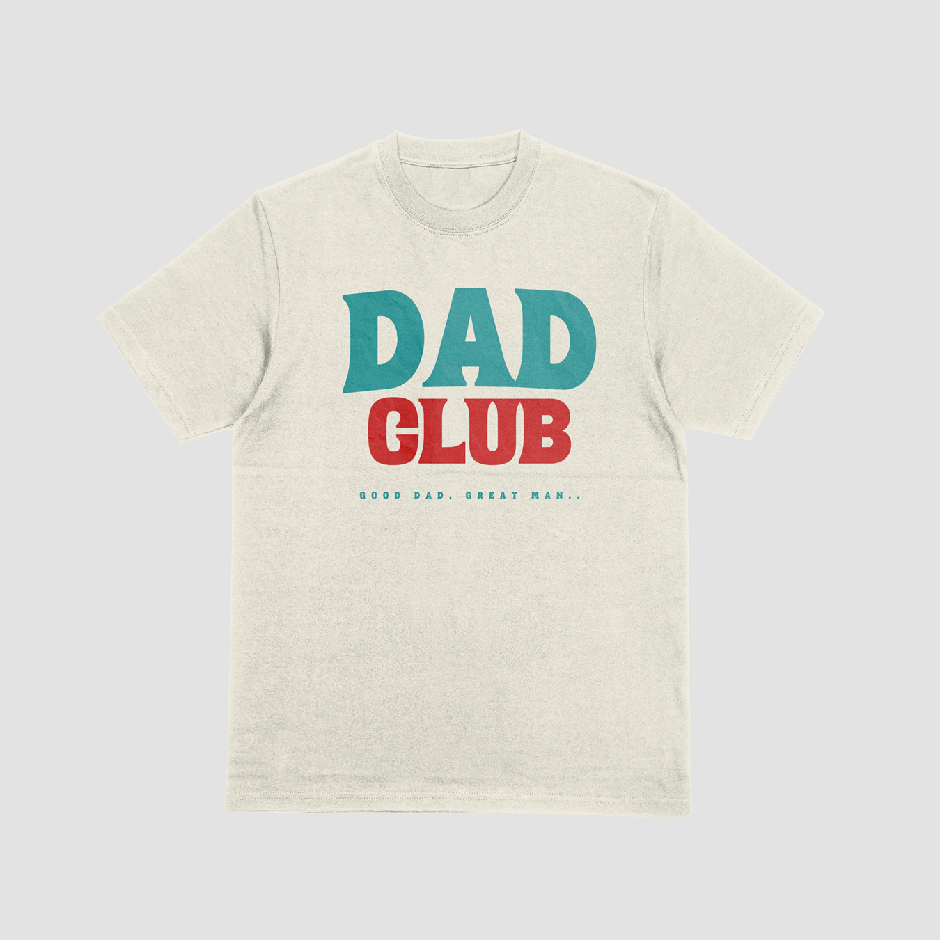 T-shirt creme "dad club" unissexo 190g, algodão, decote redondo