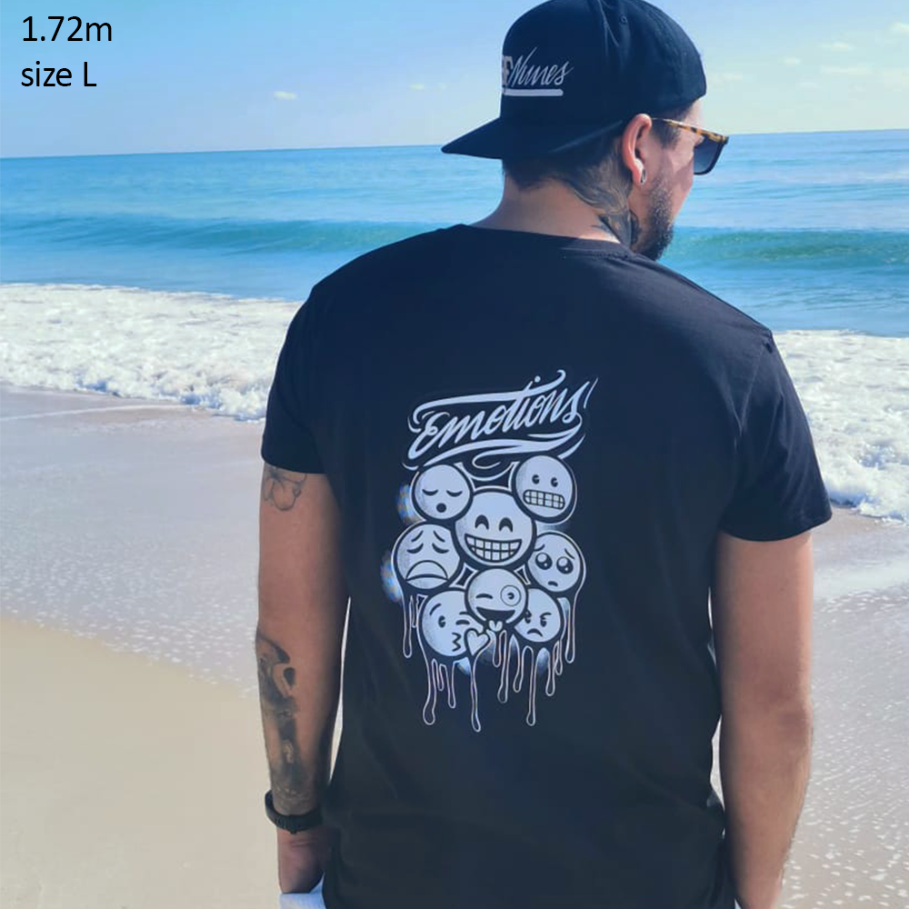 black t-shirt "emotions"