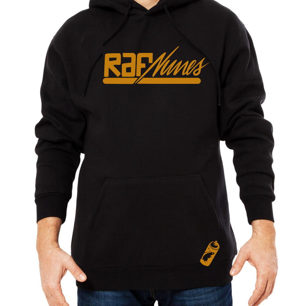 Black "JUST SMILE" hooded sweatshirt, unisex, weight 270-280 g/m²
