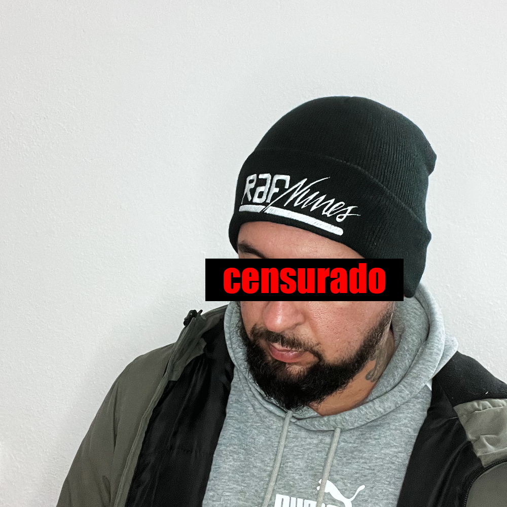 Gorro preto, tamanho único , rafnunes logotipo em bordado