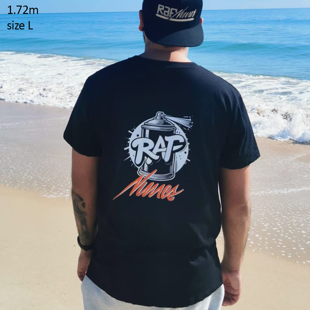 Black T-shirt "RAFNunes spray"