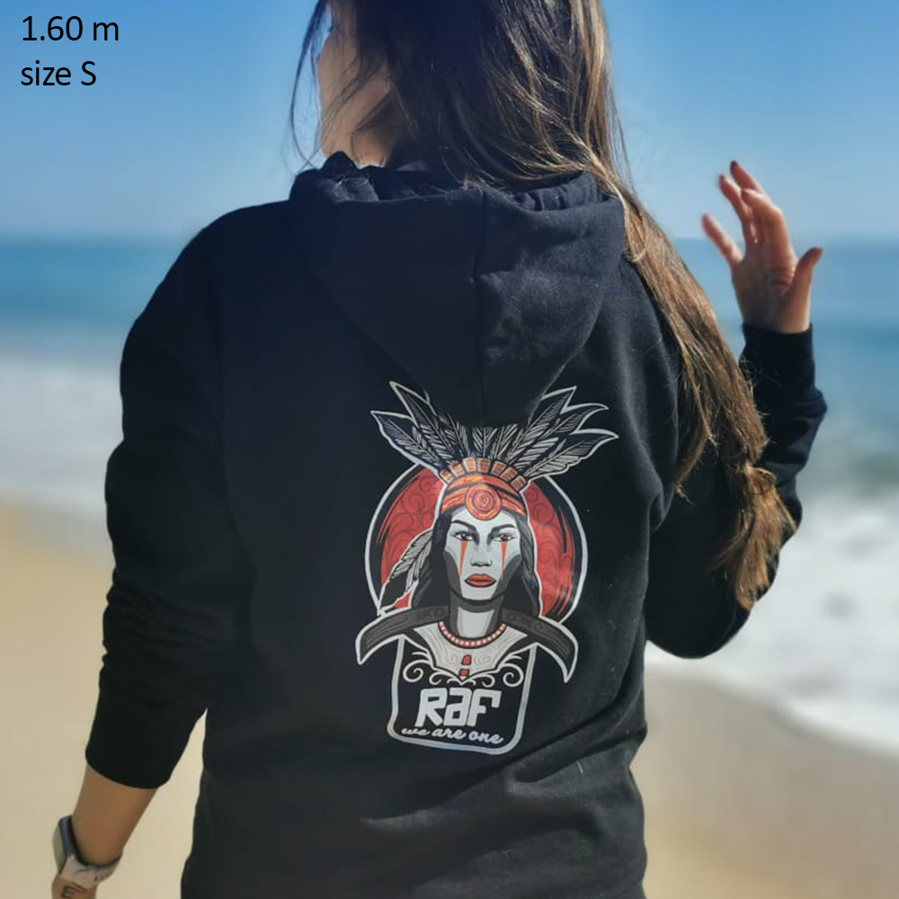 Black "Indigena" hooded sweatshirt
