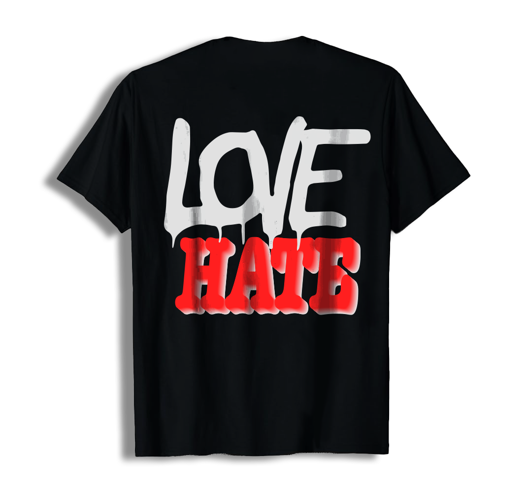Black T-shirt "LOVE HATE"
