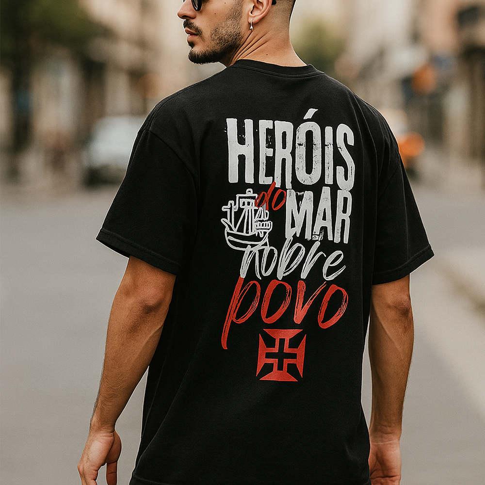 Gray t-shirt, Portugal, European2024, "heroes of the sea", cotton, 190g