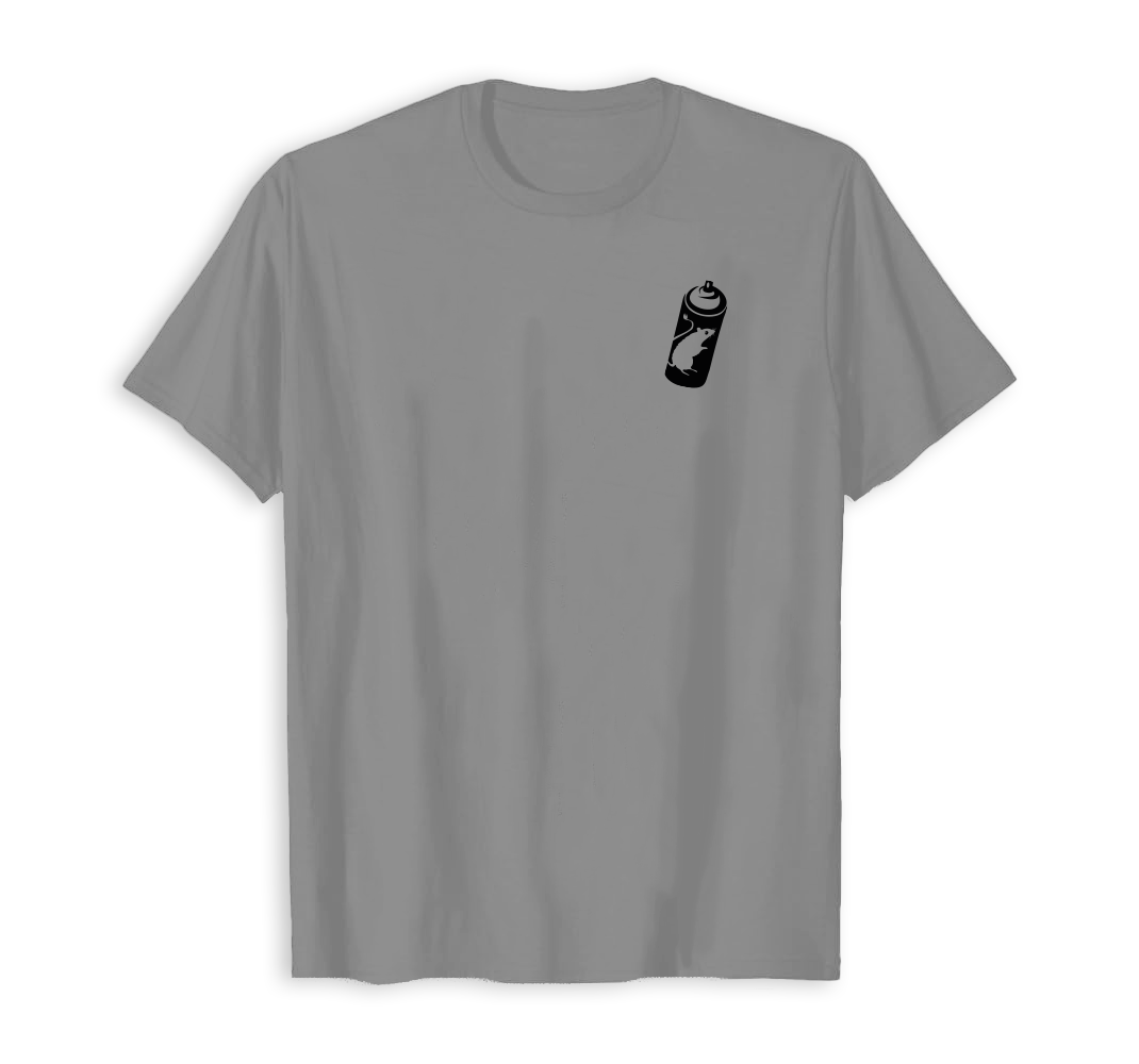 Black t-shirt with "Never Give Up" illustration, 190g cotton, DTF printing