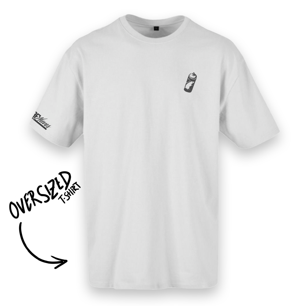T-shirt oversized preta "Paint or die" , 200g , 100% algodão