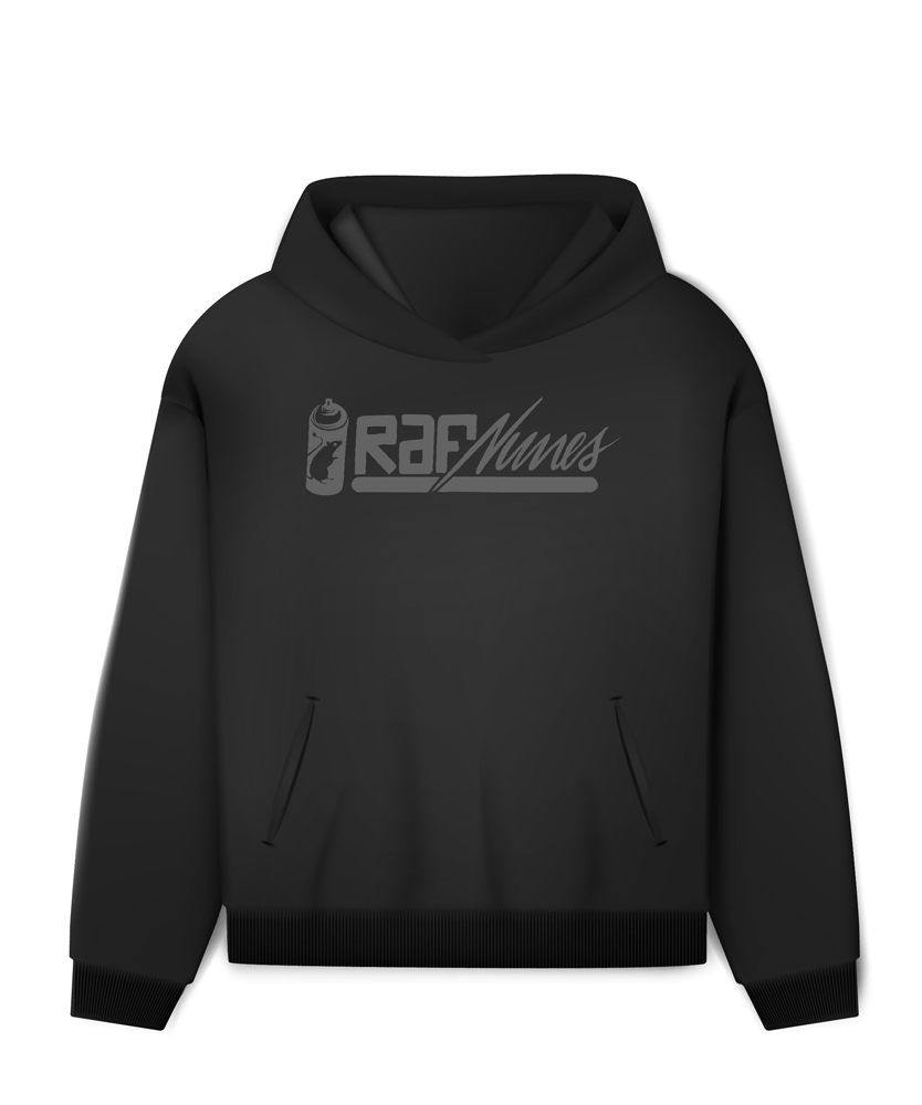 Black "Indigena" hooded sweatshirt