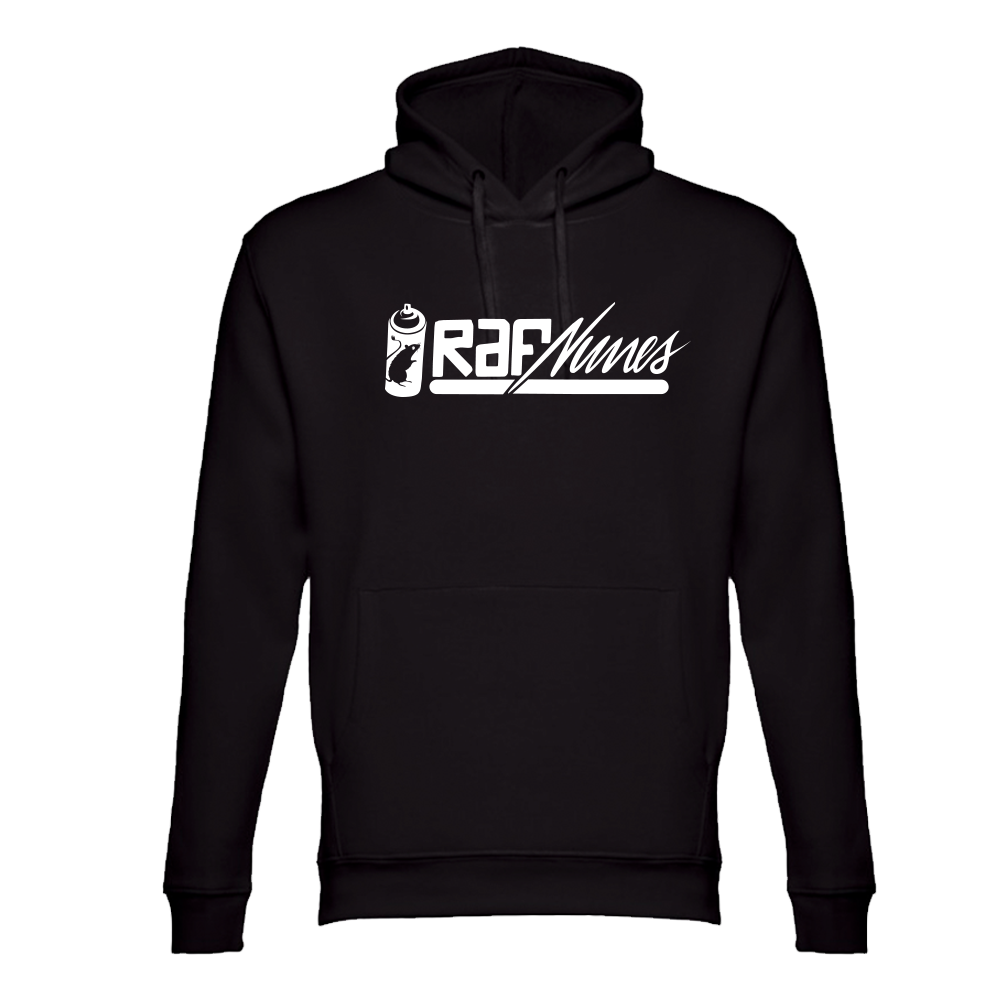 Basic black hoodie with white logo
