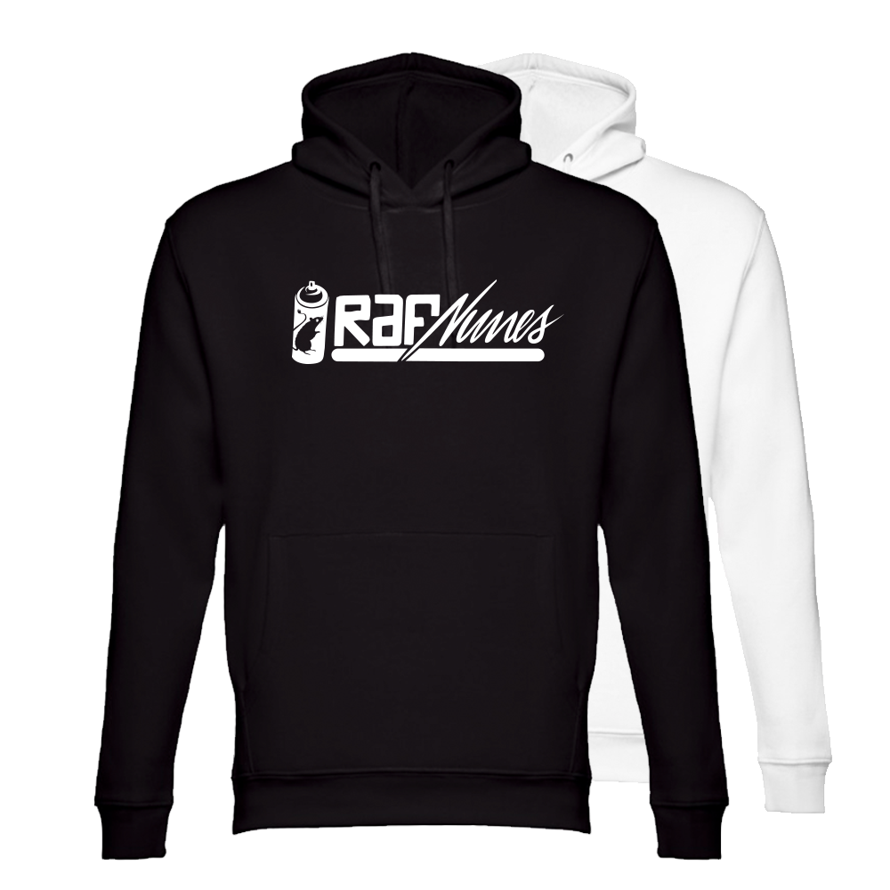 Basic black hoodie with white logo