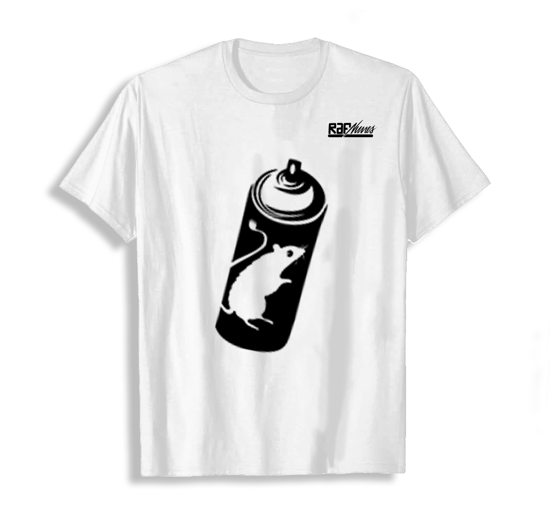 Basic white t-shirt with spray
