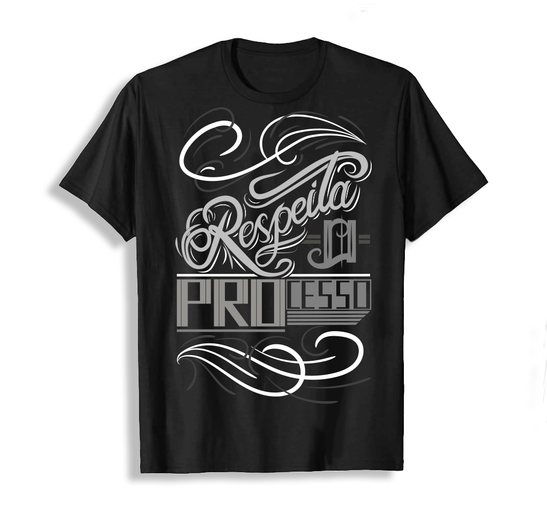 Black t-shirt "respects the process"
