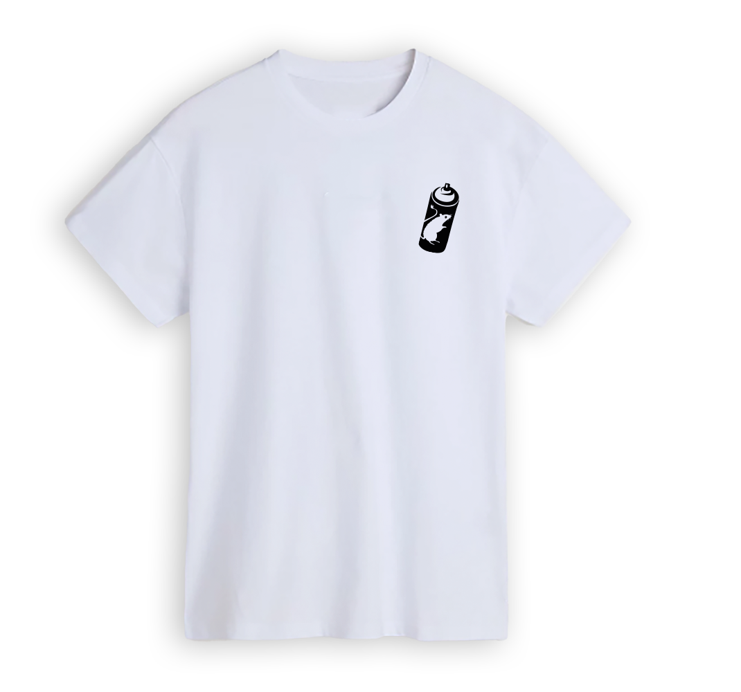 Black t-shirt with "Never Give Up" illustration, 190g cotton, DTF printing