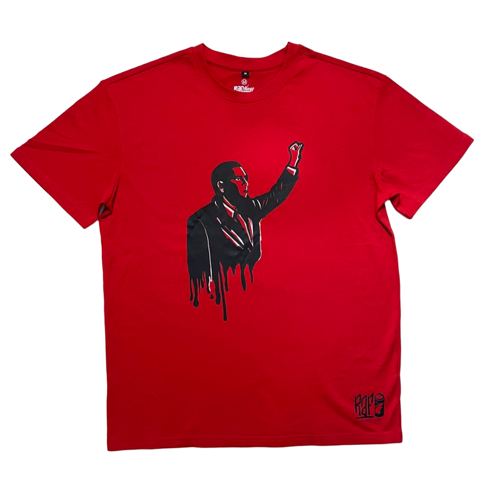 T-shirt oversize vermelha , "A Resistência", algodão, 200g