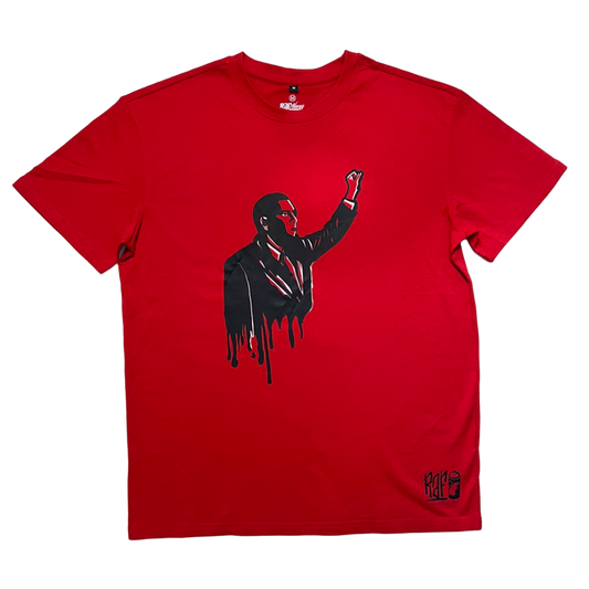 T-shirt oversize vermelha , "A Resistência", algodão, 200g