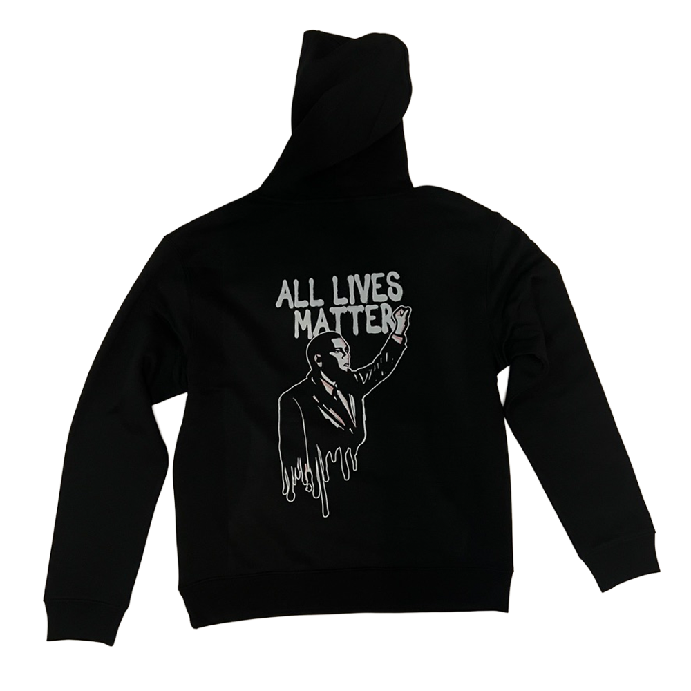 Sweatshirt preta "all lives matter", unissexo com capuz - 320 g/m2, 50% algodão, 50% poliéster