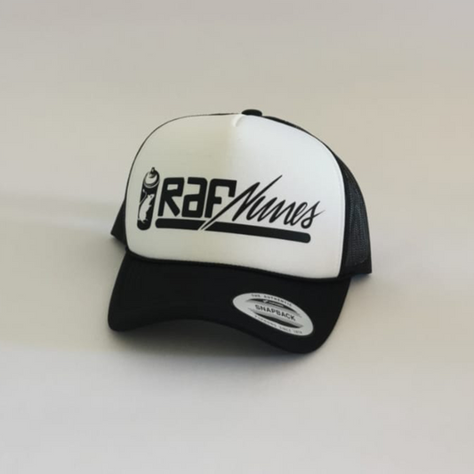 Boné trucker, boné de rede ,  preto e branco "RAFNUNES"