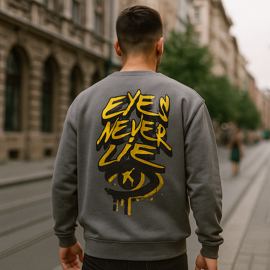 Camisola sem capuz , cinza, 300 g/m2 “trust no one”