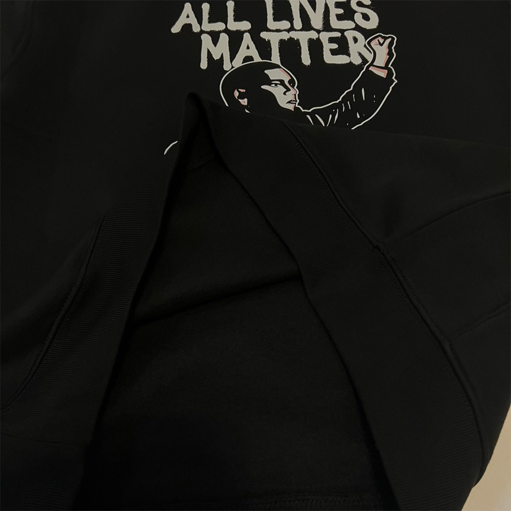 Sweatshirt preta "all lives matter", unissexo com capuz - 320 g/m2, 50% algodão, 50% poliéster