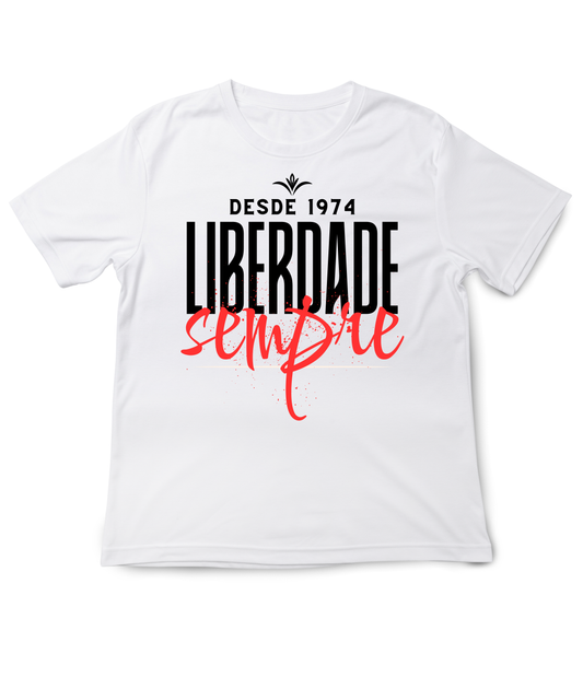 T-shirt preto ou branco , "Liberdade sempre", algodão, 190g