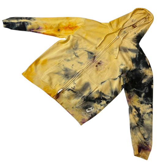 "yellow vs black" , casaco com fecho , tamanho XL, produto único