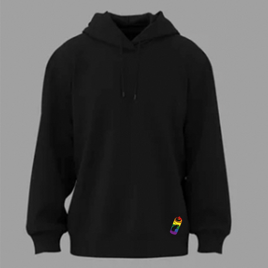 Black "WE ARE ONE" hooded sweatshirt