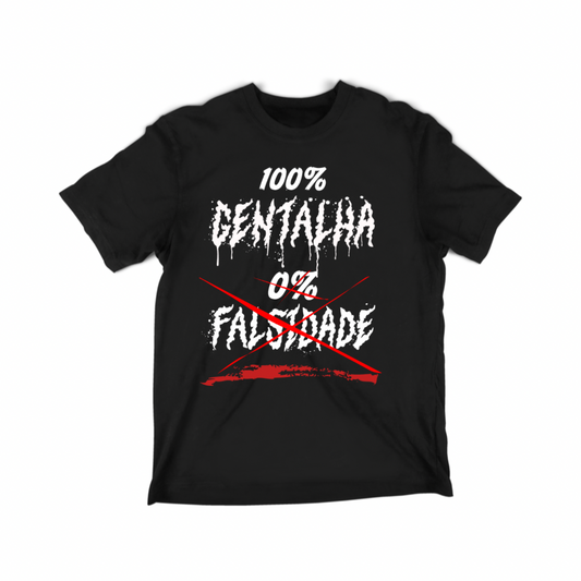 T-shirt preto ou branco , "100% gentalha, o% falsidade”, algodão, 190g