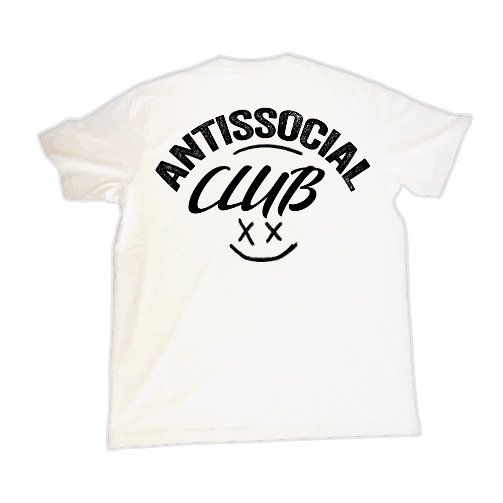 T-shirt oversize preta ou branca , "anti-social club", algodão, 200g