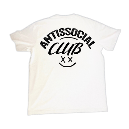 T-shirt oversize preta ou branca , "anti-social club", algodão, 200g