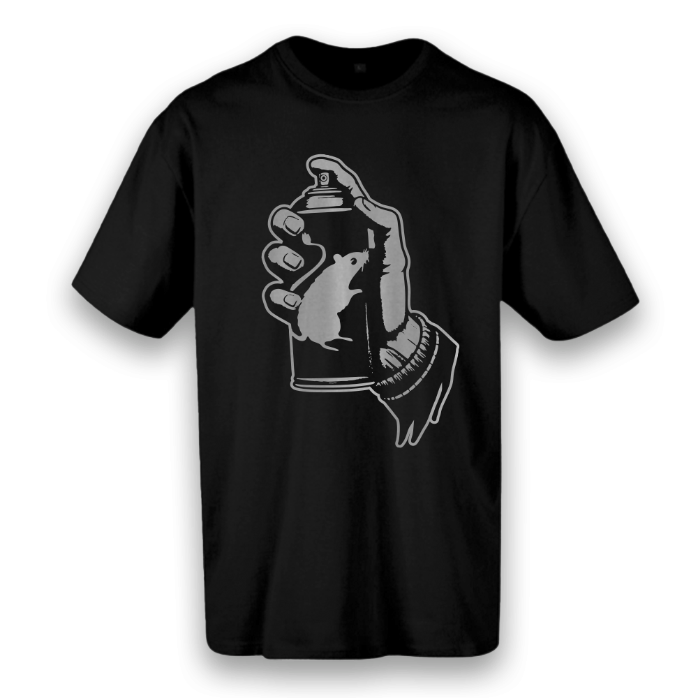 T-shirt oversized preta "graffiti paint" , 200g , 100% algodão