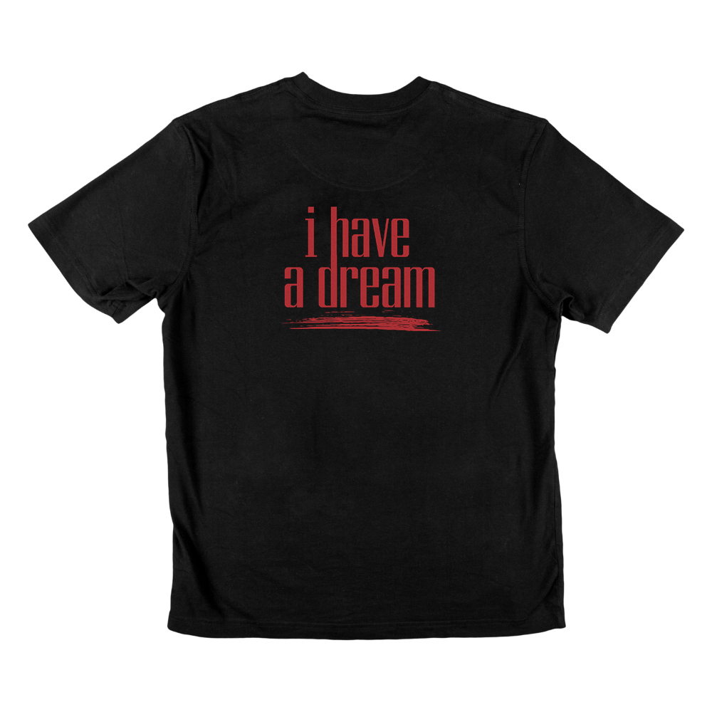 T-shirt regular ou oversize preta ou branca "i have a dream" 100% algodão