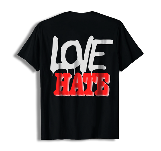 T-shirt preta "LOVE HATE "