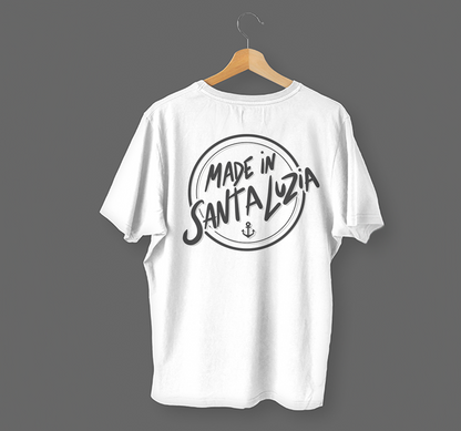 T-shirt "made in Santa Luzia" de algodão 190g, impressão em DTF