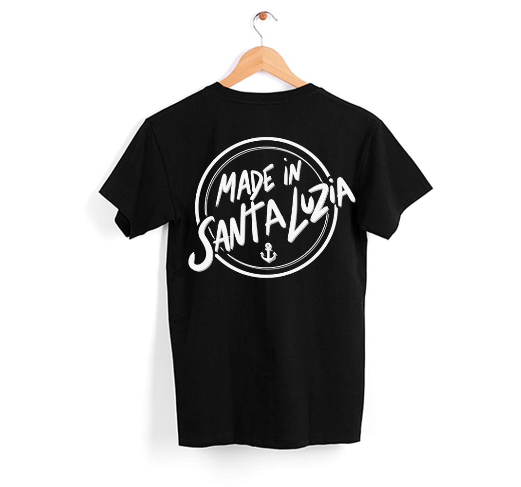 T-shirt "made in Santa Luzia" de algodão 190g, impressão em DTF