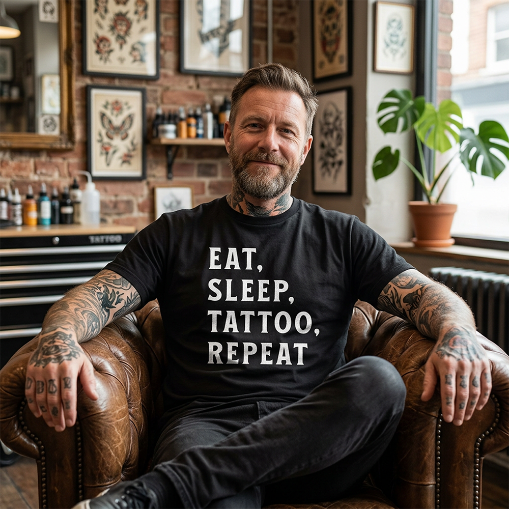 EAT, SLEEP, TATTOO, REPEAT — T-Shirt