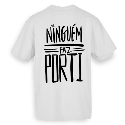 T-shirt oversize preta ou branca , "ninguém faz por ti", algodão, 200g