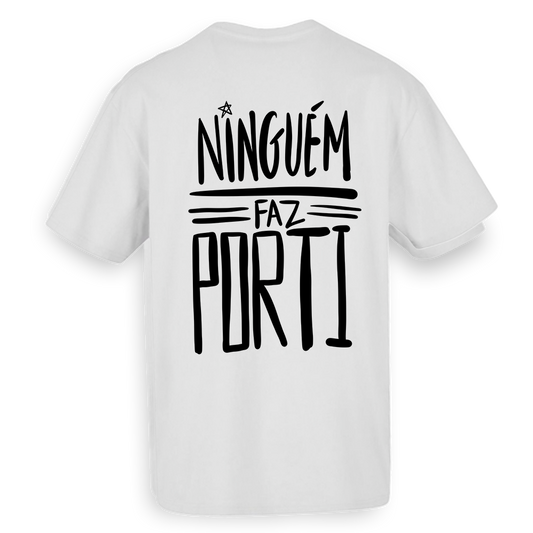 T-shirt oversize preta ou branca , "ninguém faz por ti", algodão, 200g