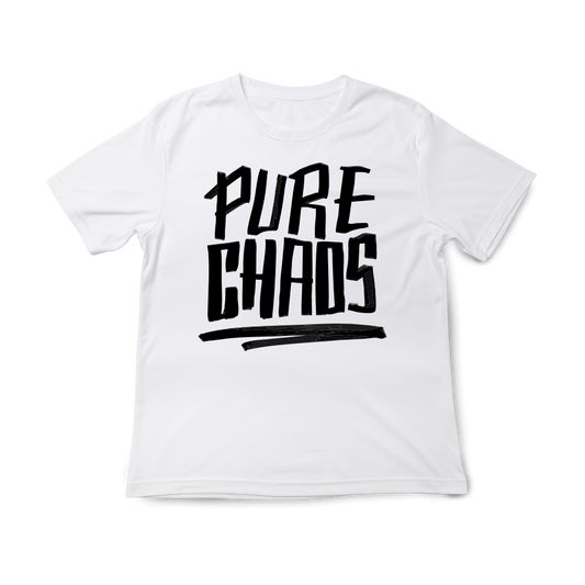 T-shirt regular ou oversize preto, branco , "pure chaos", 100% algodão