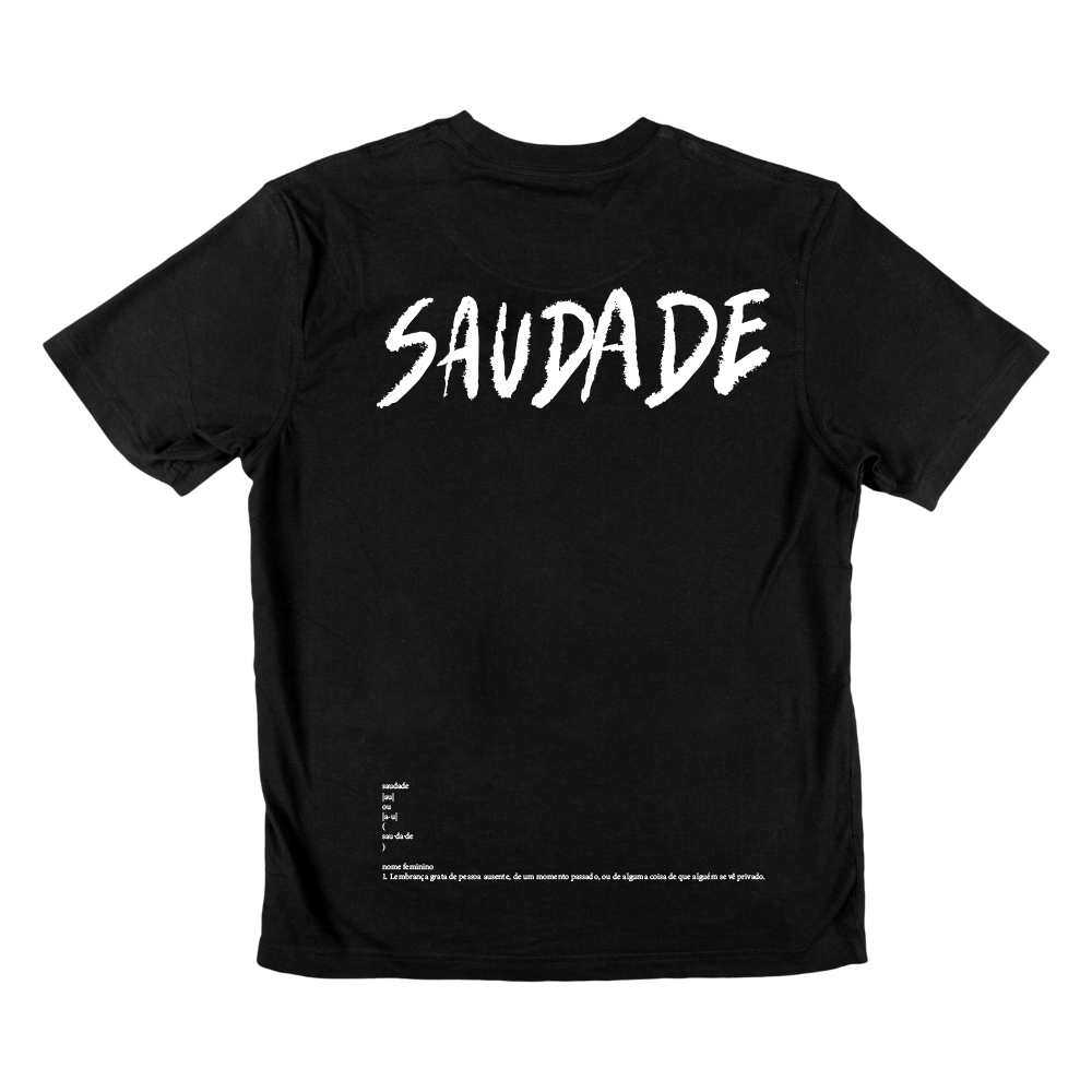 T-shirt regular ou oversize , branca ou preto "saudade", 100%  algodão
