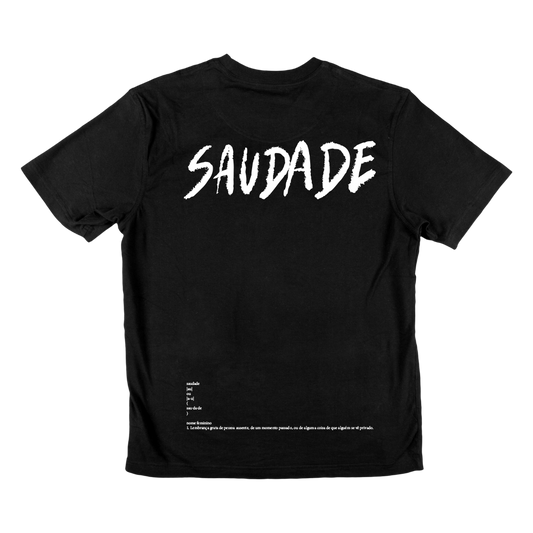 T-shirt regular ou oversize , branca ou preto "saudade", 100%  algodão