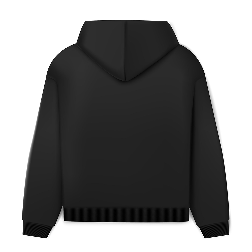 Basic black hooded sweatshirt, Cotton/Polyester