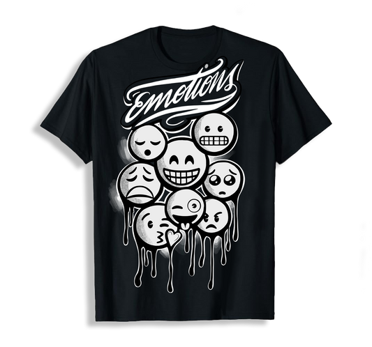 t-shirt preta  "emotions"