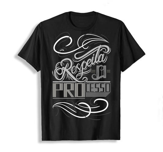 T-shirt preta  "respeita o processo "