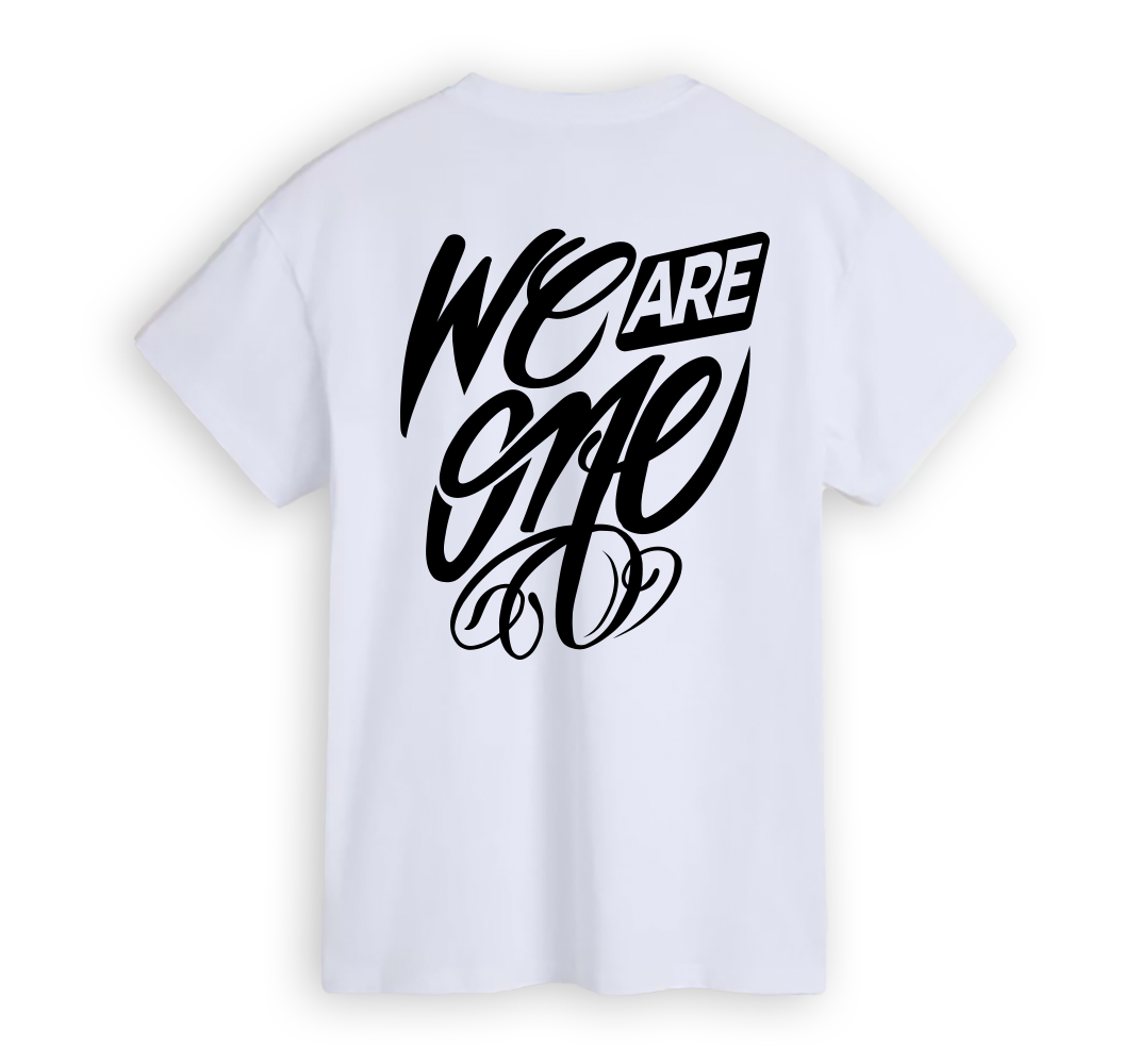 T-shirt basica rafnunes, "we are one" 190g