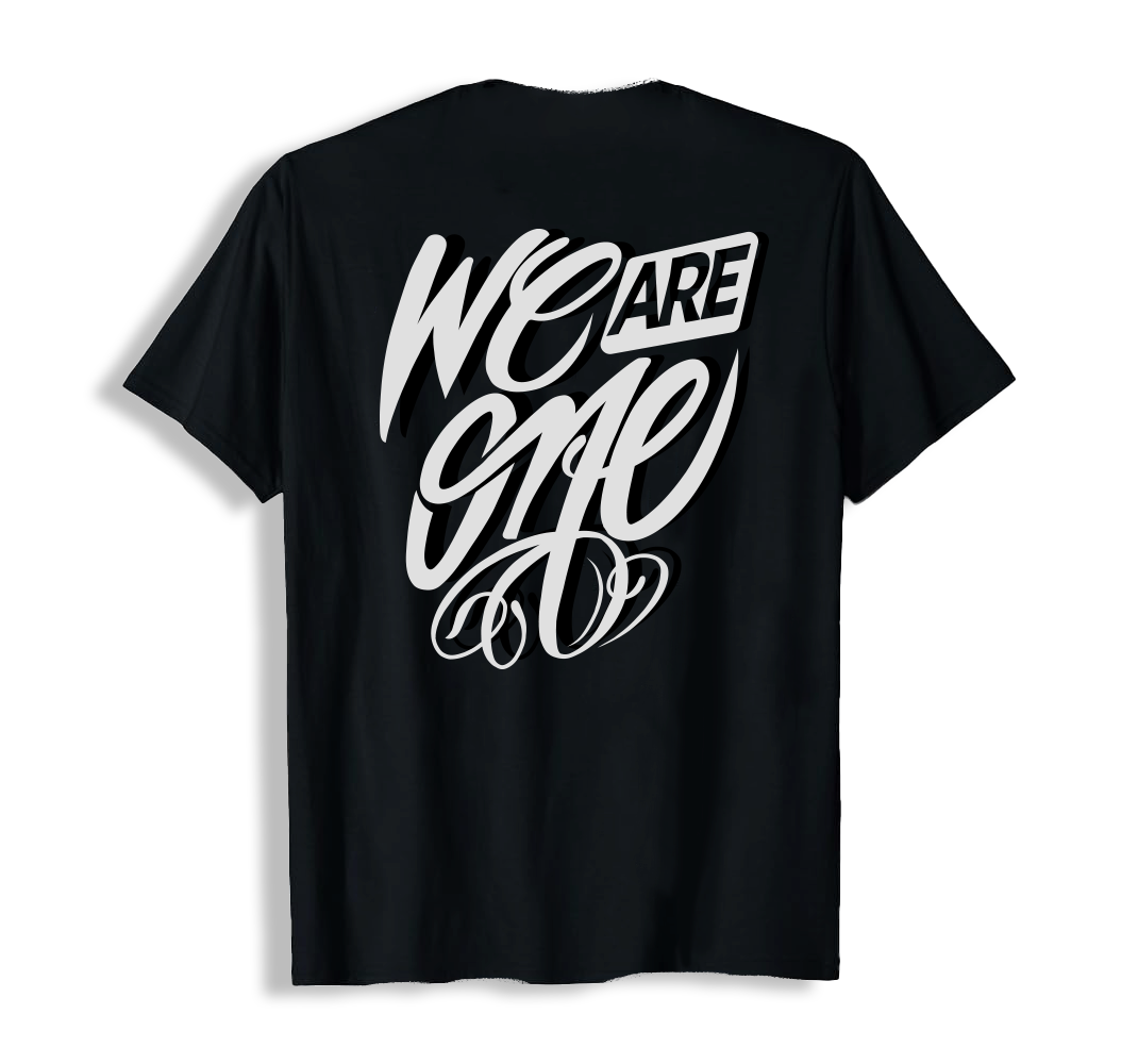 T-shirt basica rafnunes, "we are one" 190g